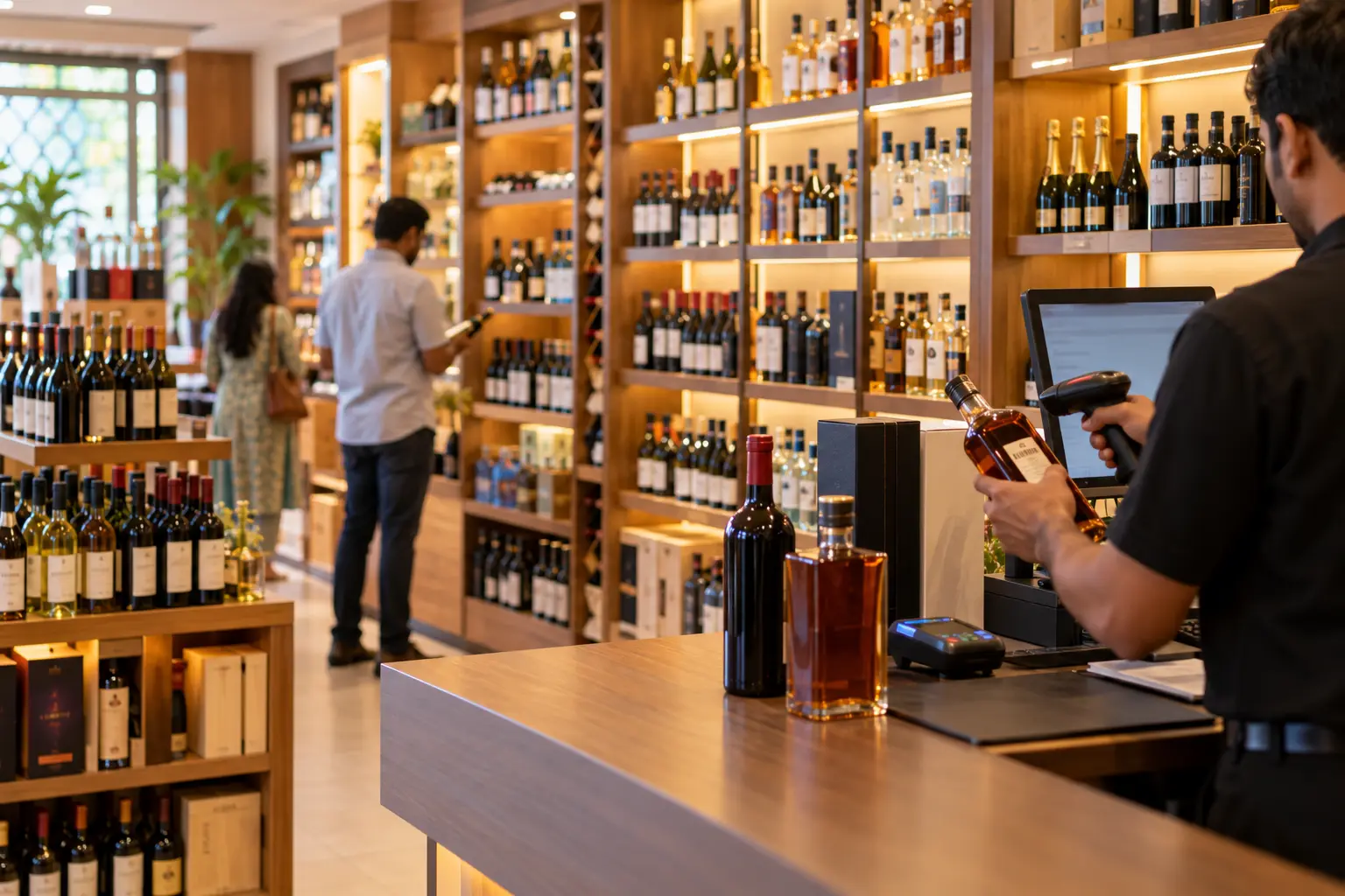 Liquor store billing software: stock, counters and excise