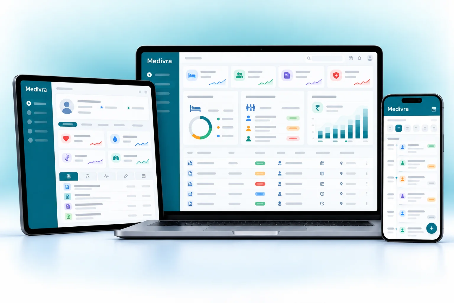 Medivra on laptop, tablet and phone
