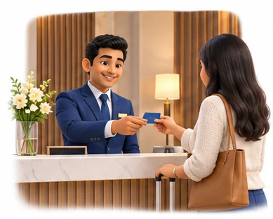 Guests check in