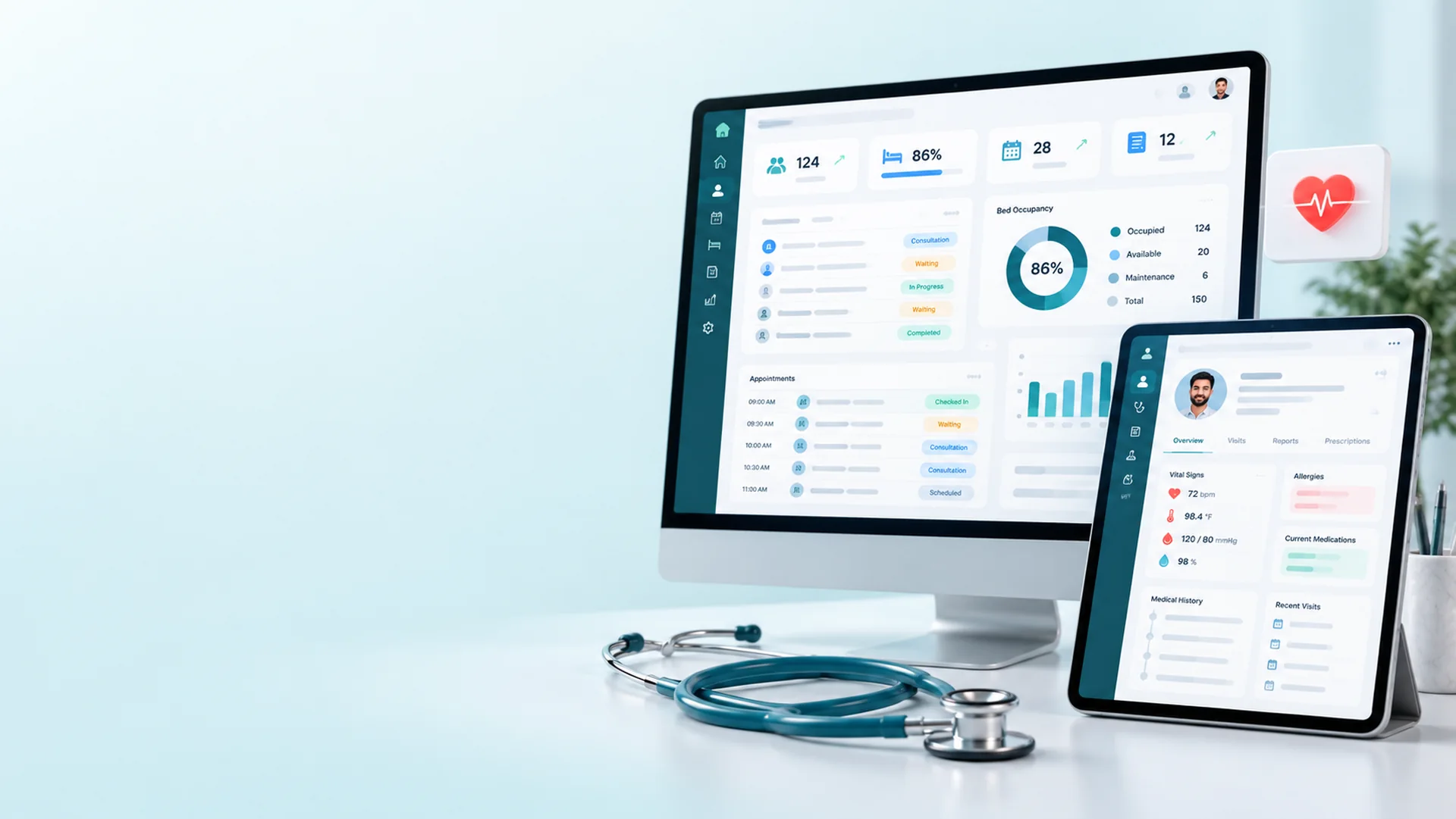 Connected care, registration to discharge.