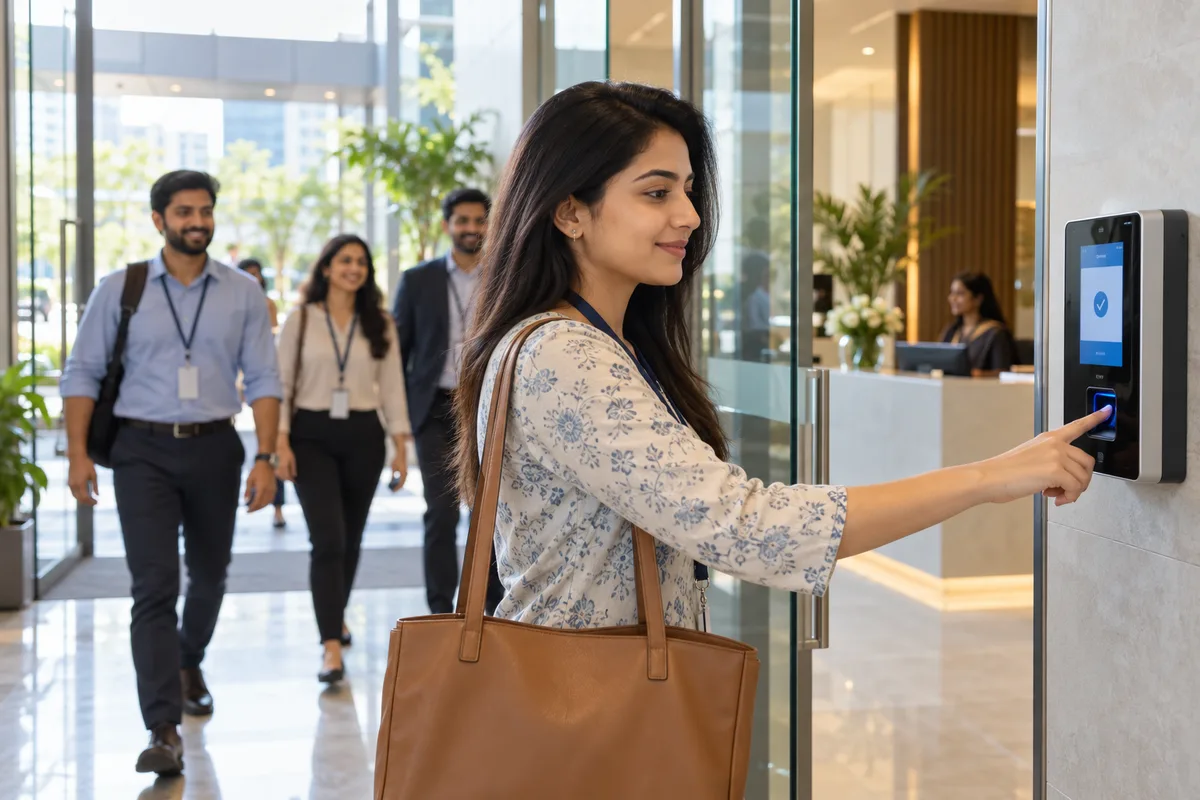 Attendance management software with biometric and mobile check-in